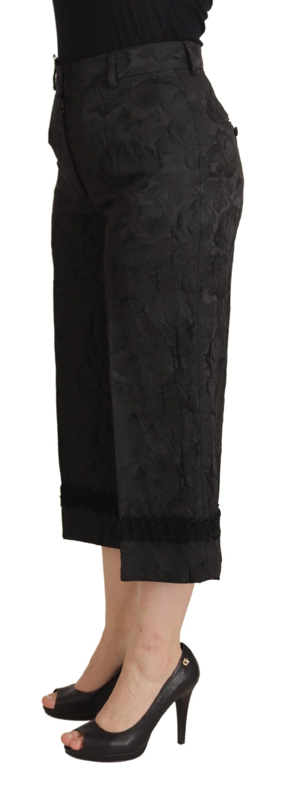 Pantalons Dolce & Gabbana brocade noirs