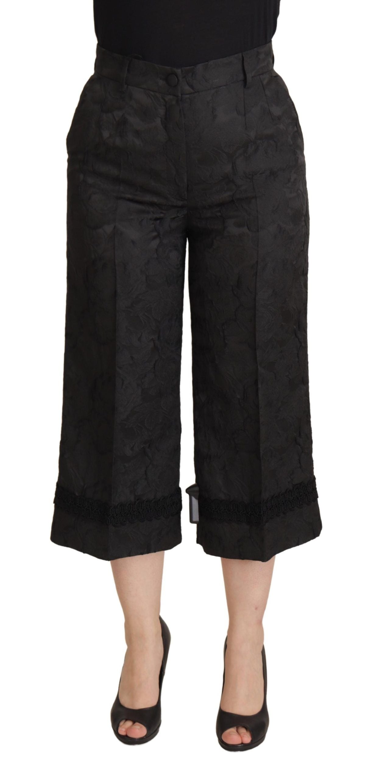 Pantalons Dolce & Gabbana brocade noirs