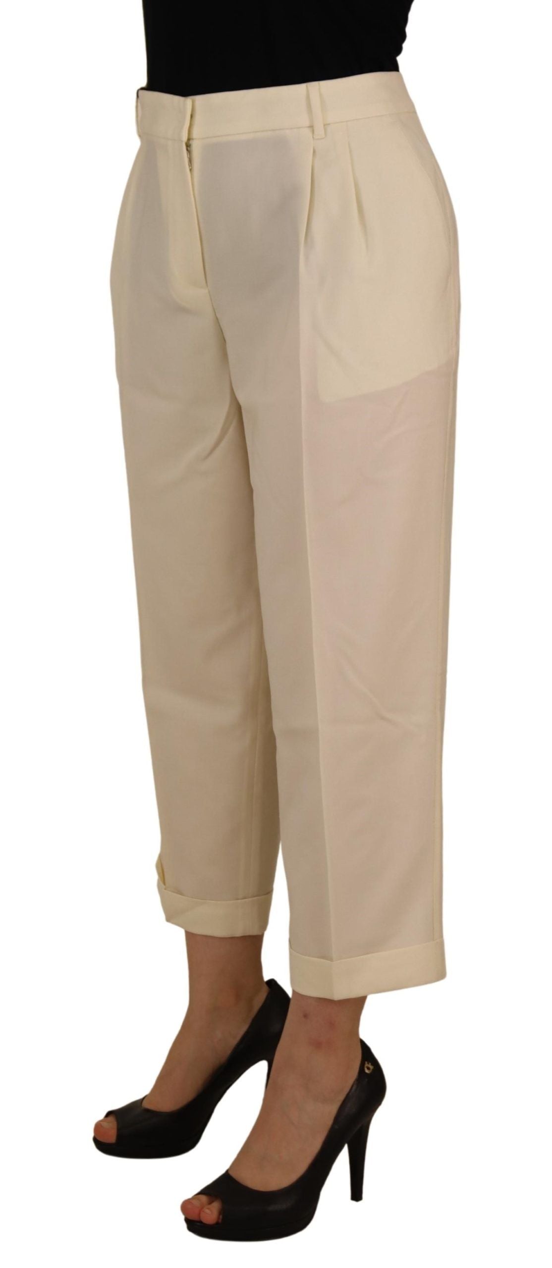 Pantalons Dolce & Gabbana taille haute ivoire
