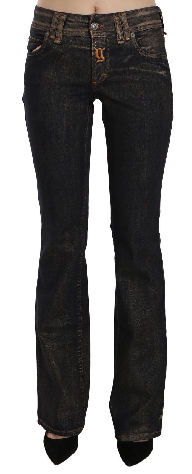 Pantalon Galliano flared noir washed