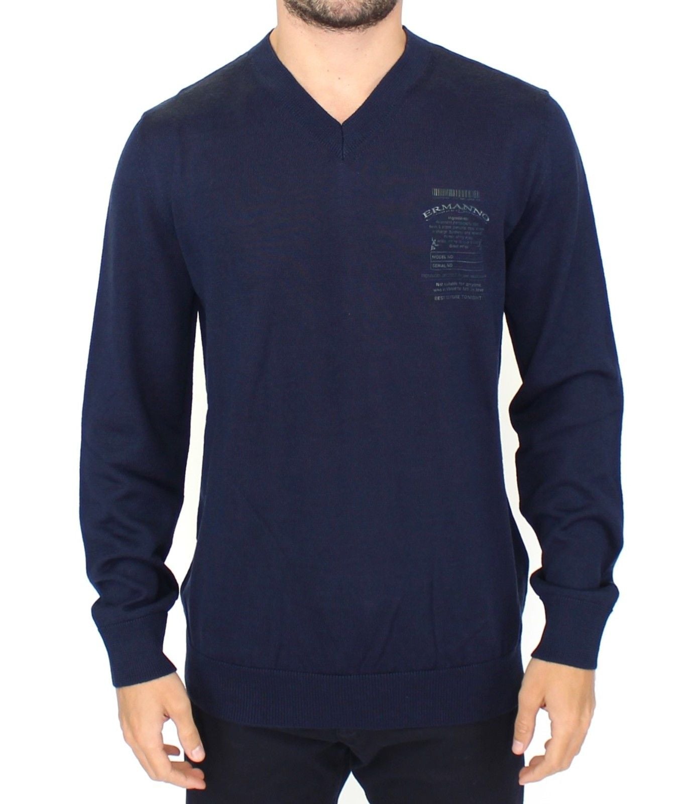 Pull Ermanno Scervino V-neck bleu