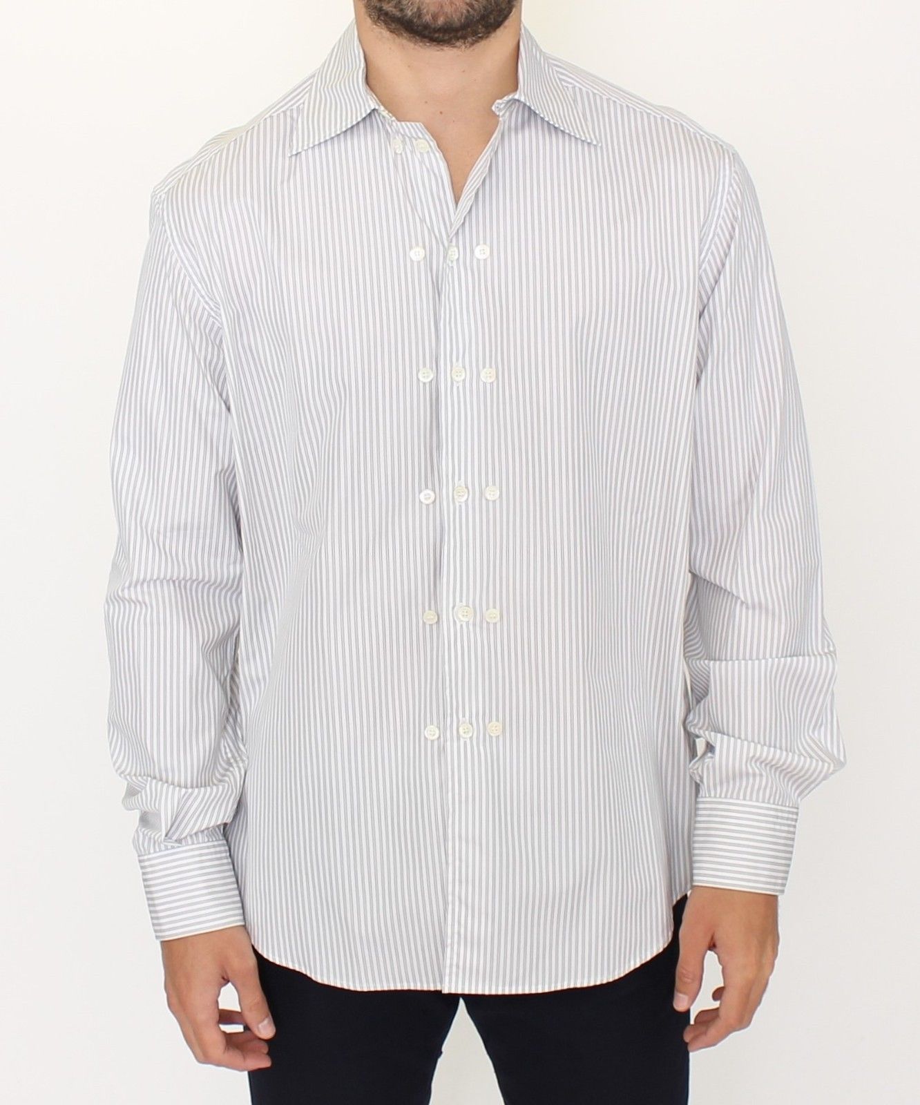 Chemise Ermanno Scervino rayée grise et blanche