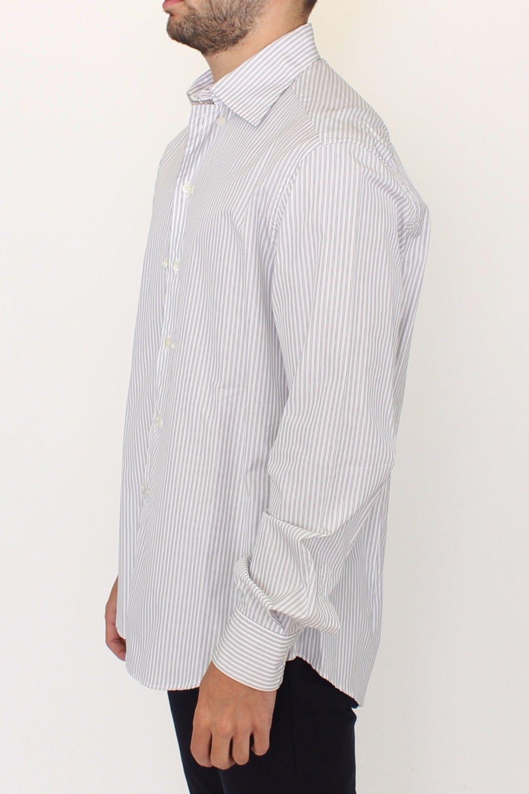 Chemise Ermanno Scervino rayée grise et blanche