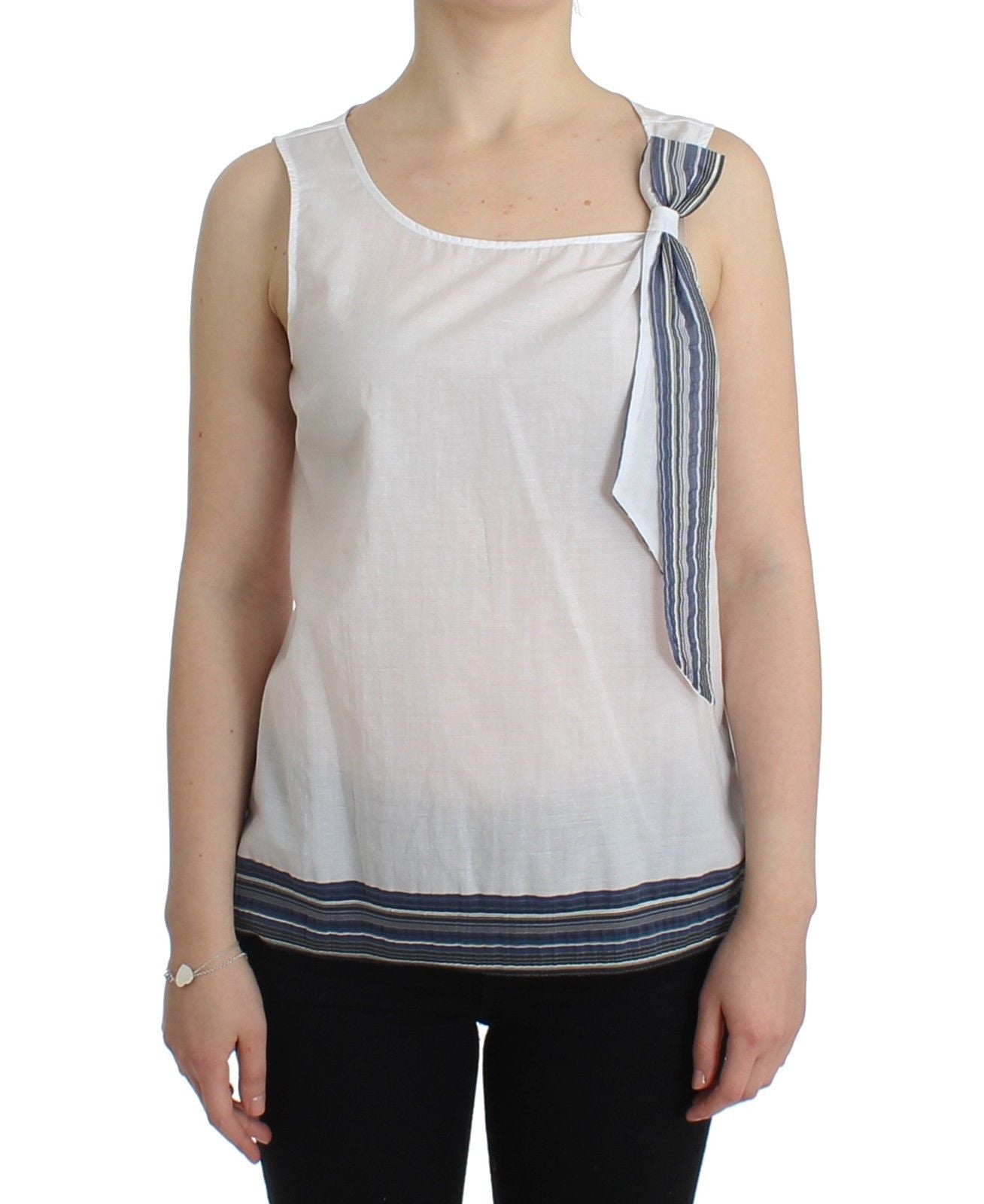 Top Ermanno Scervino blanc et bleu