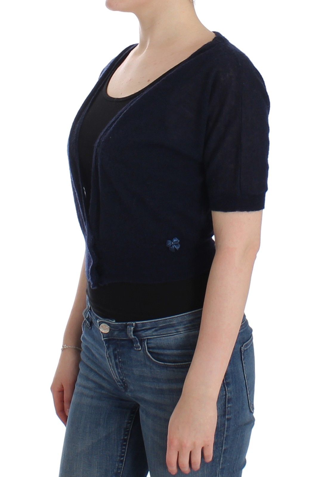 Cardigan Ermanno Scervino cropped bleu