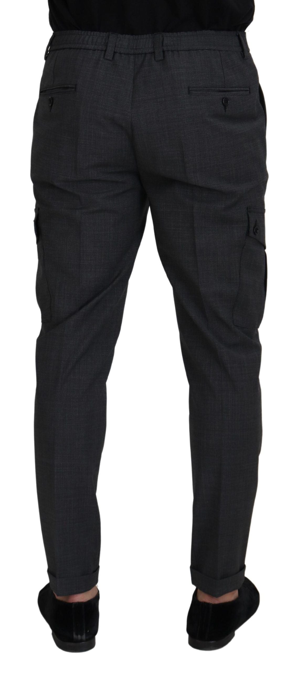 Pantalon Dolce & Gabbana cargo gris à carreaux