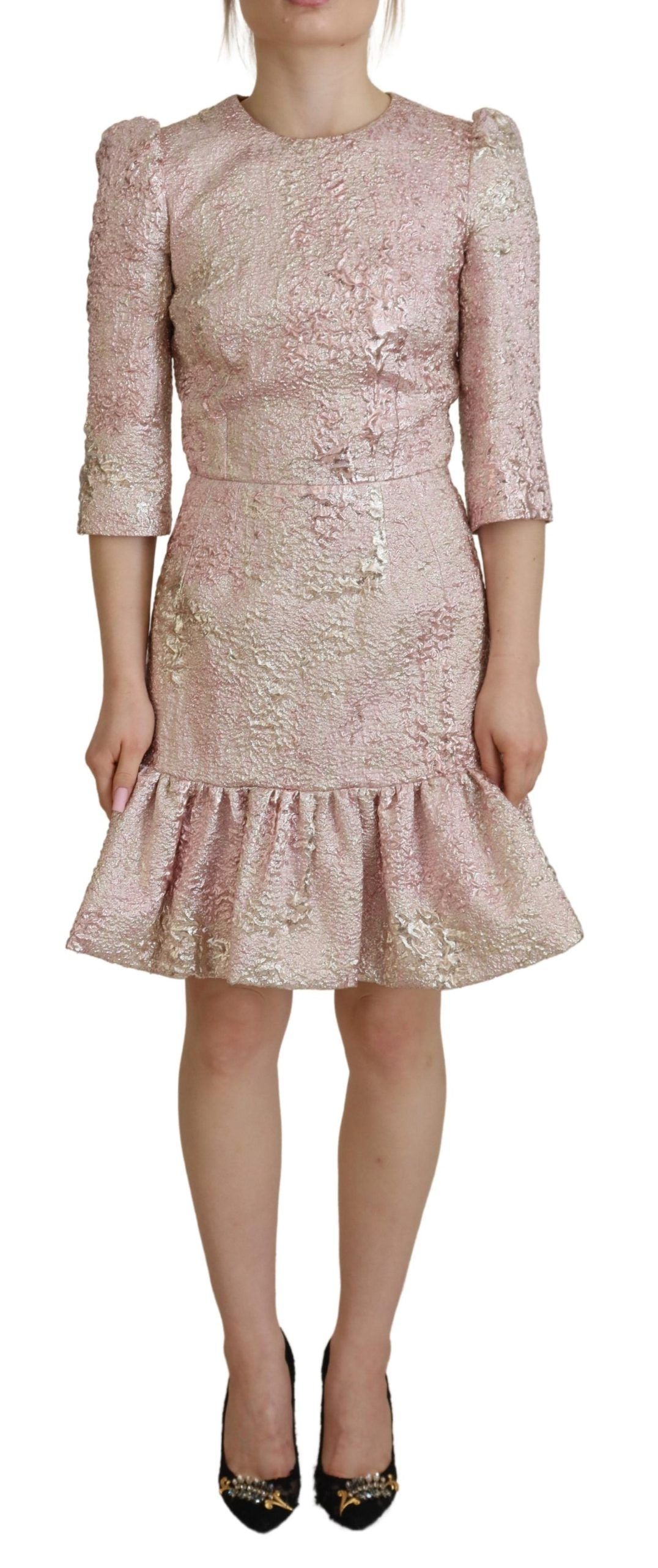 Robe Dolce & Gabbana Midi rose jacquard Dolce & Gabbana