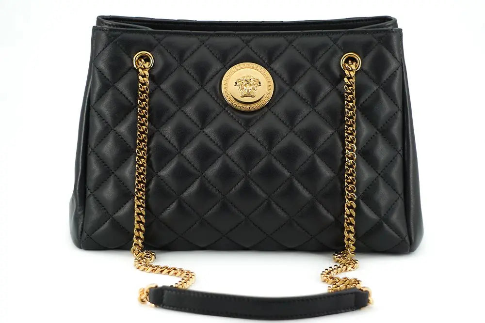 Sac cabas Versace en cuir noir Versace