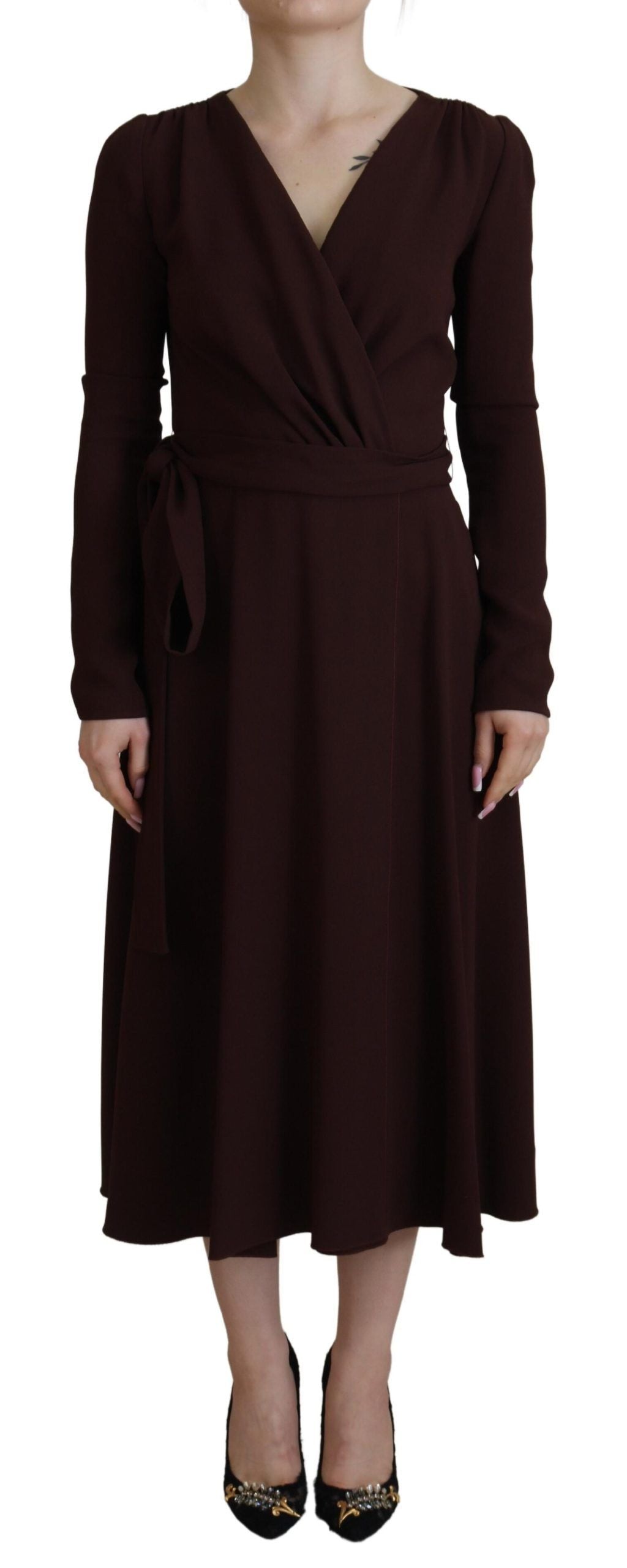Robe DOLCE & GABBANA Longue manches brune Dolce & Gabbana