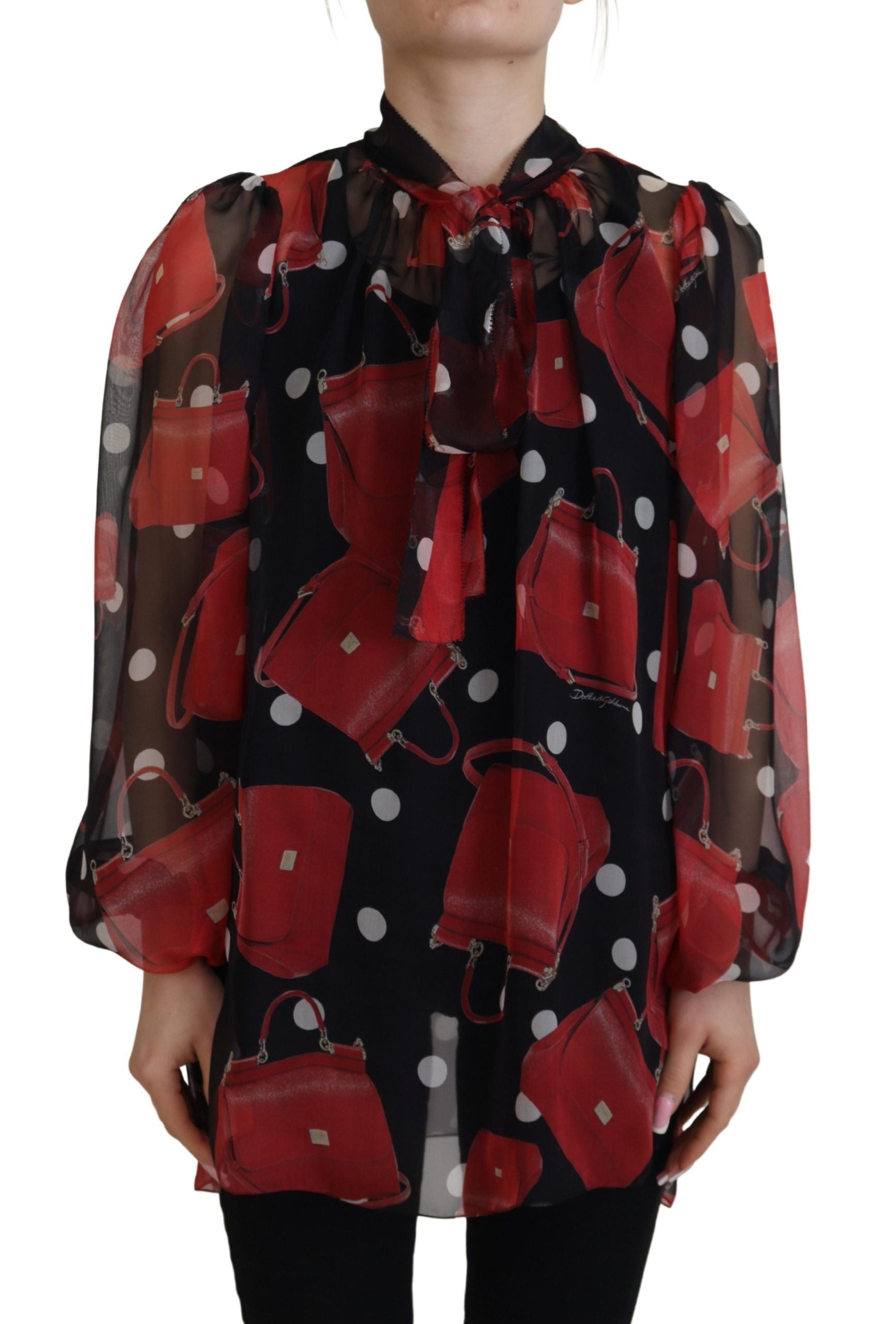 Blouse Dolce & Gabbana imprimé Sicile noir rouge