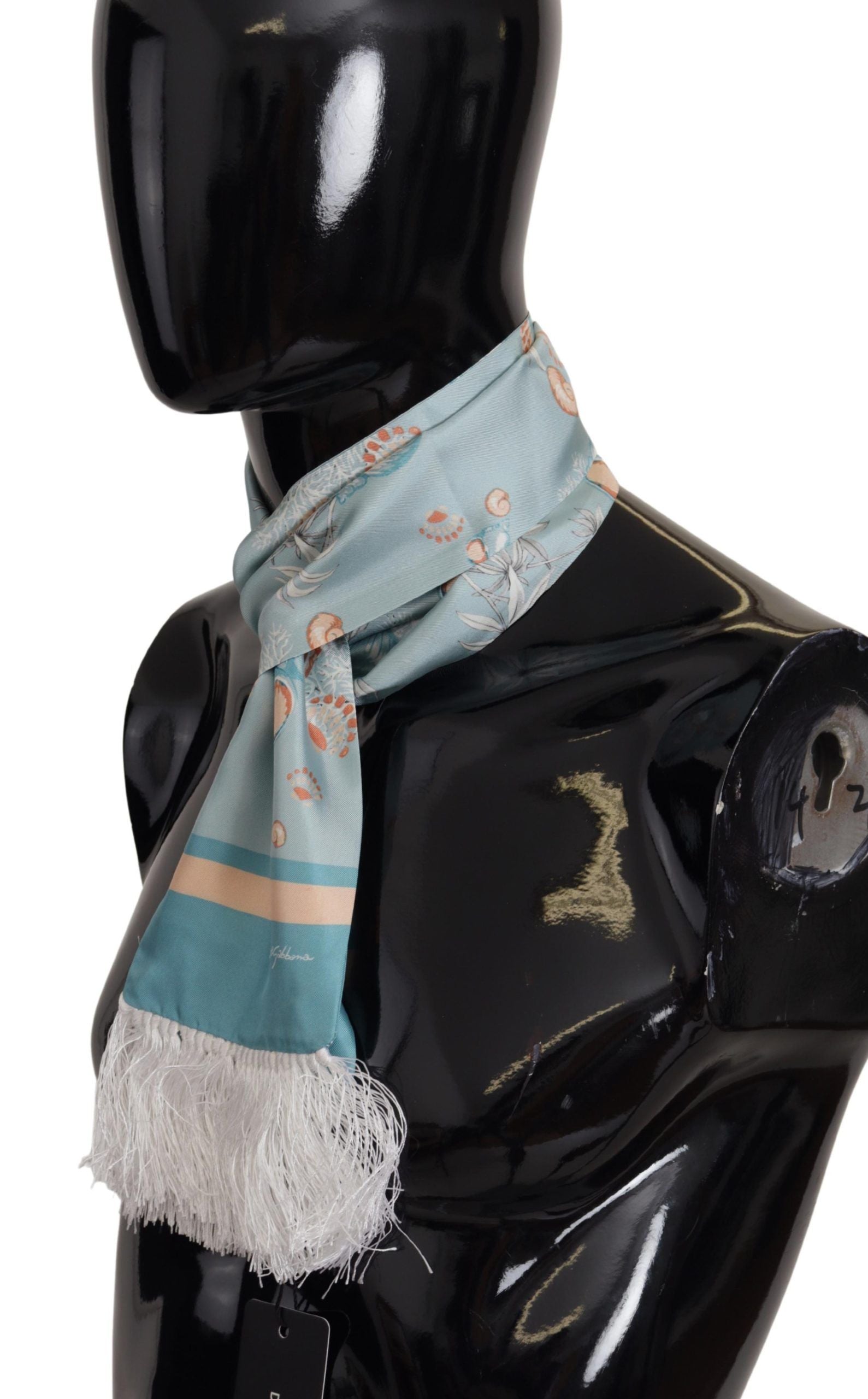 Écharpe Dolce & Gabbana à franges bleue