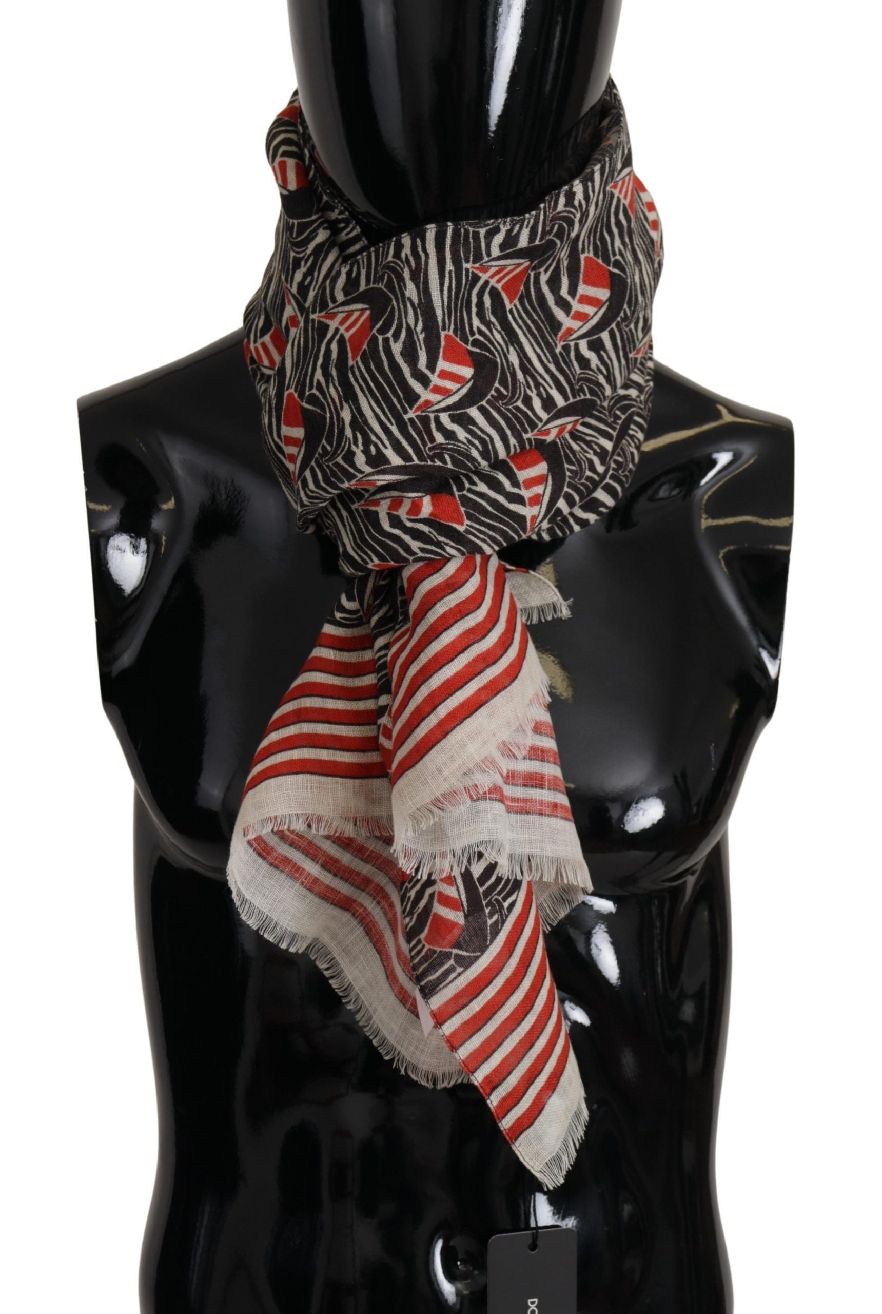 Écharpe Dolce & Gabbana à rayures noir-rouge