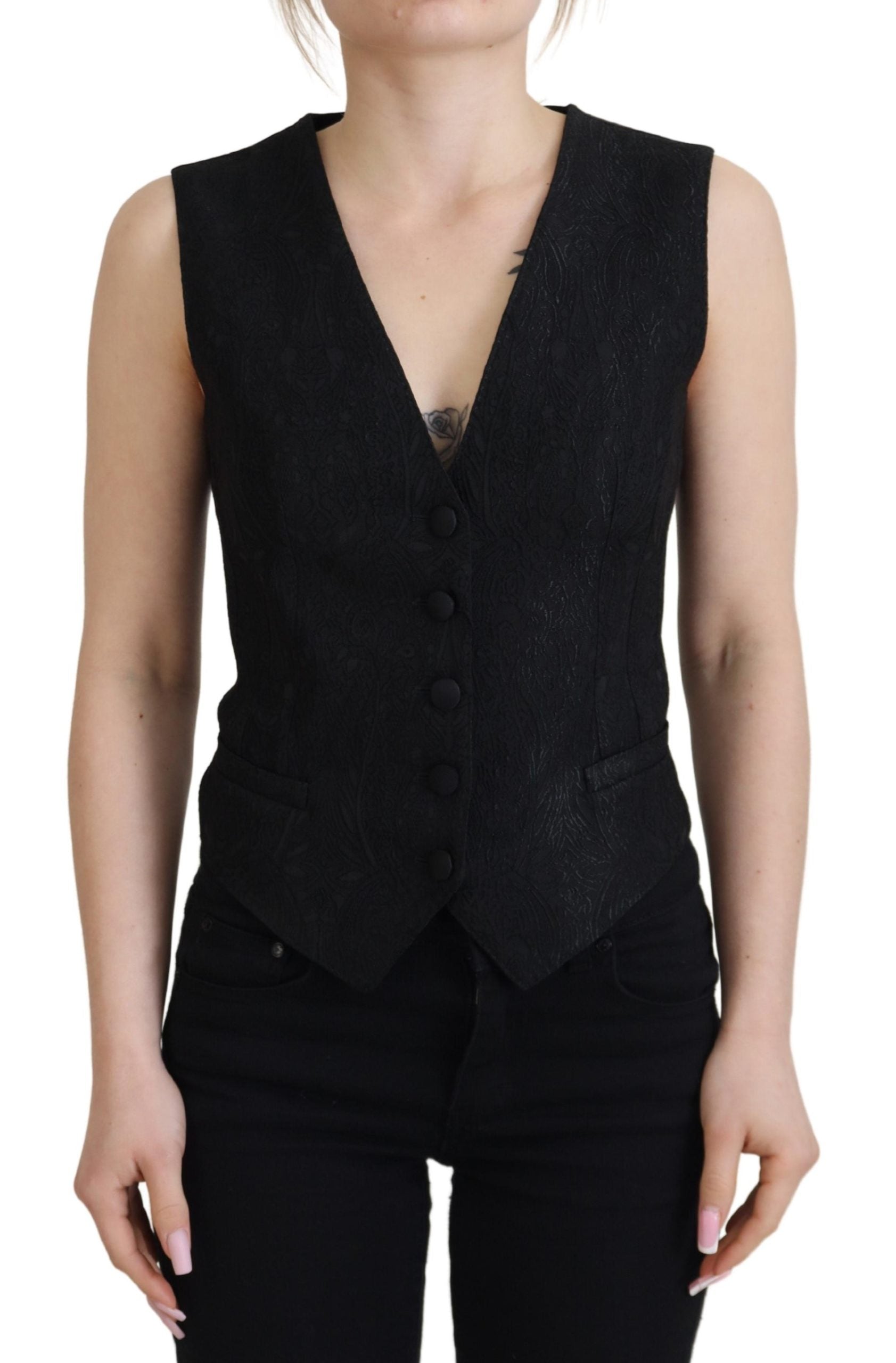 Gilet Dolce & Gabbana brocade noir