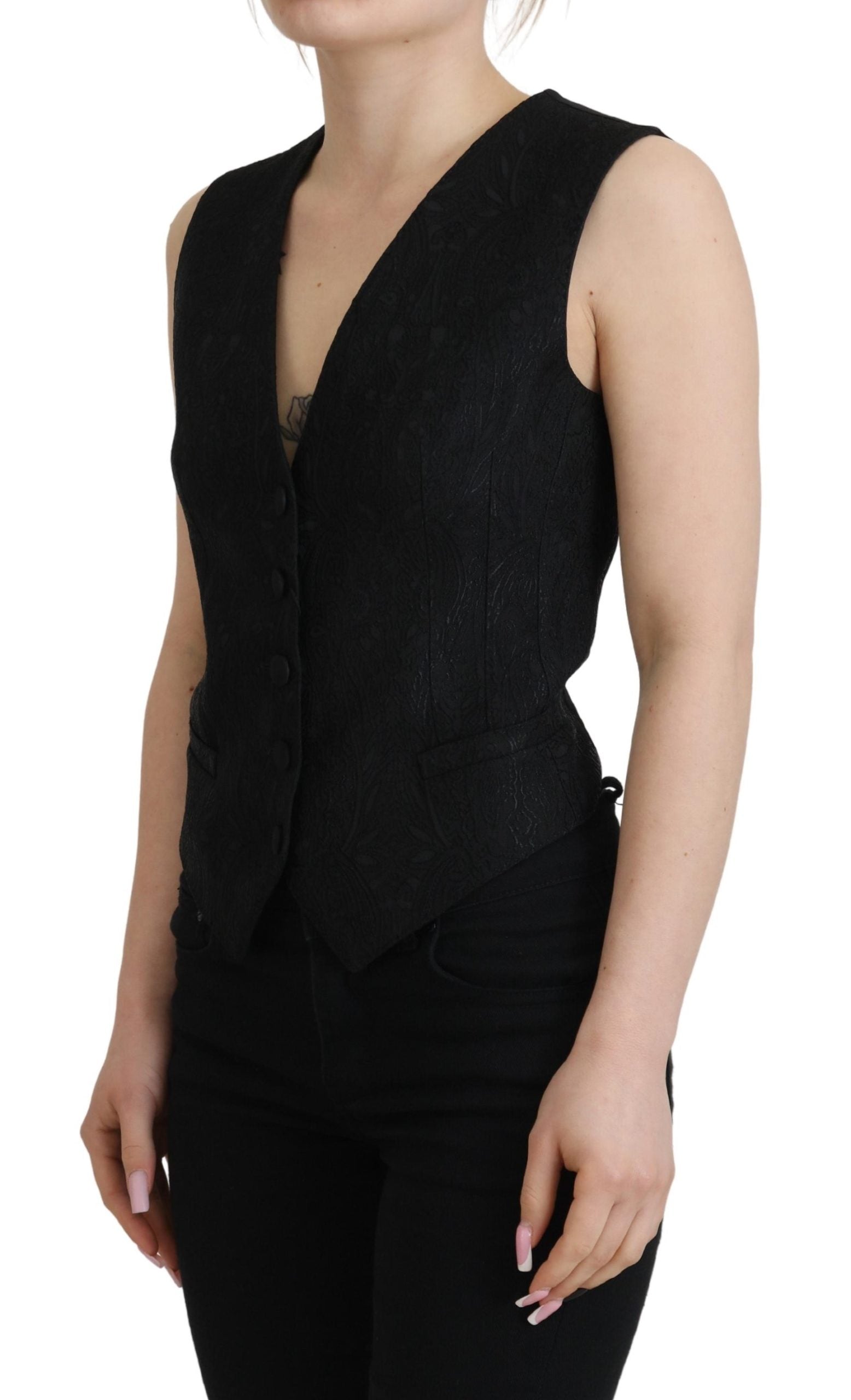 Gilet Dolce & Gabbana brocade noir