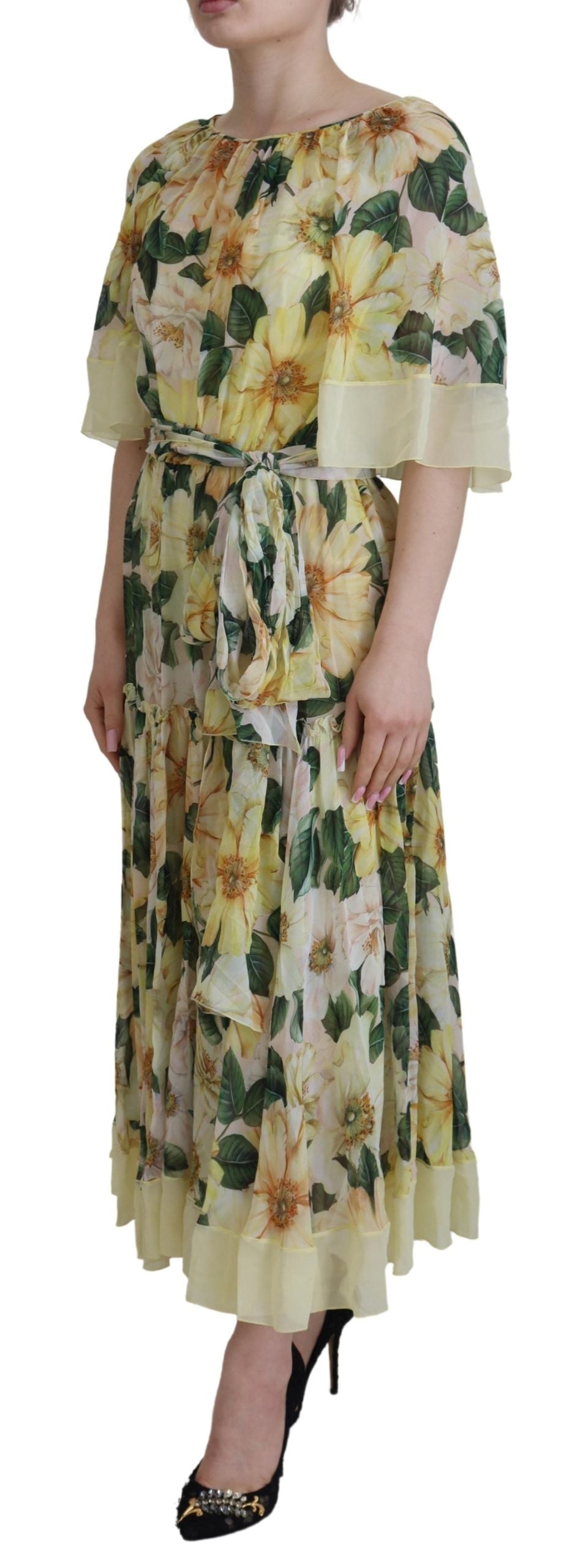 Robe Dolce & Gabbana Maxi jaune floral Dolce & Gabbana