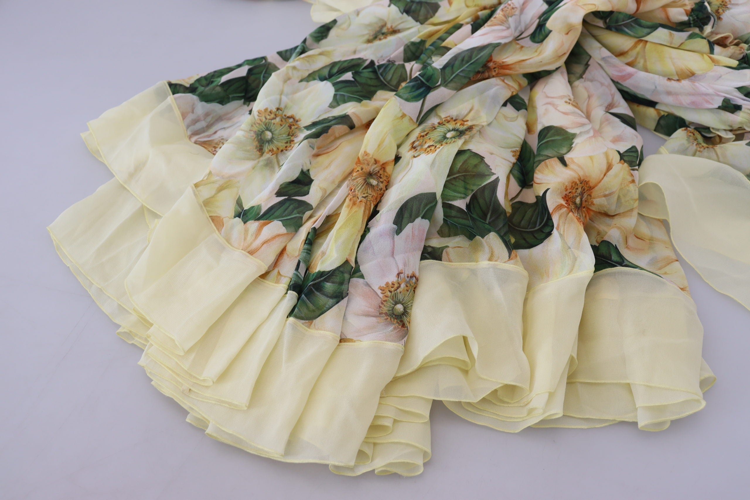 Robe Dolce & Gabbana Maxi jaune floral Dolce & Gabbana