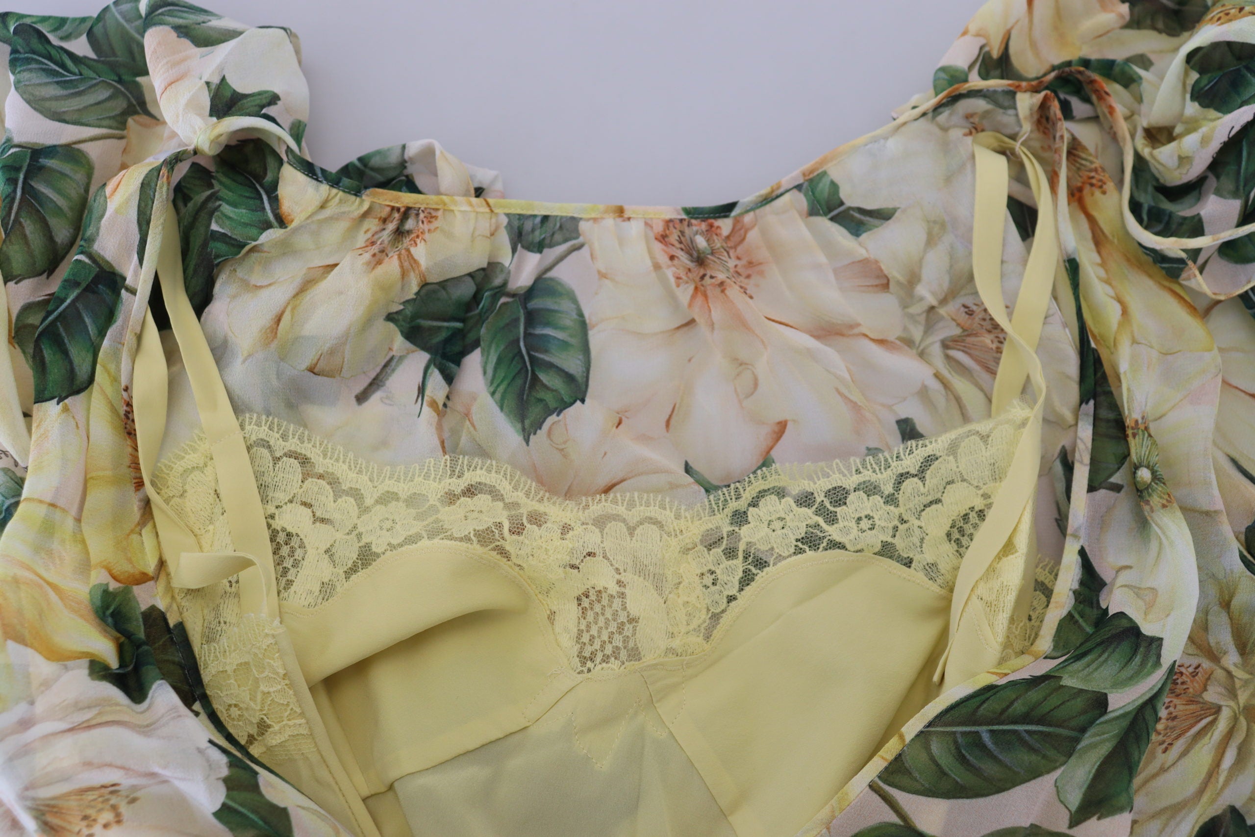 Robe Dolce & Gabbana Maxi jaune floral Dolce & Gabbana