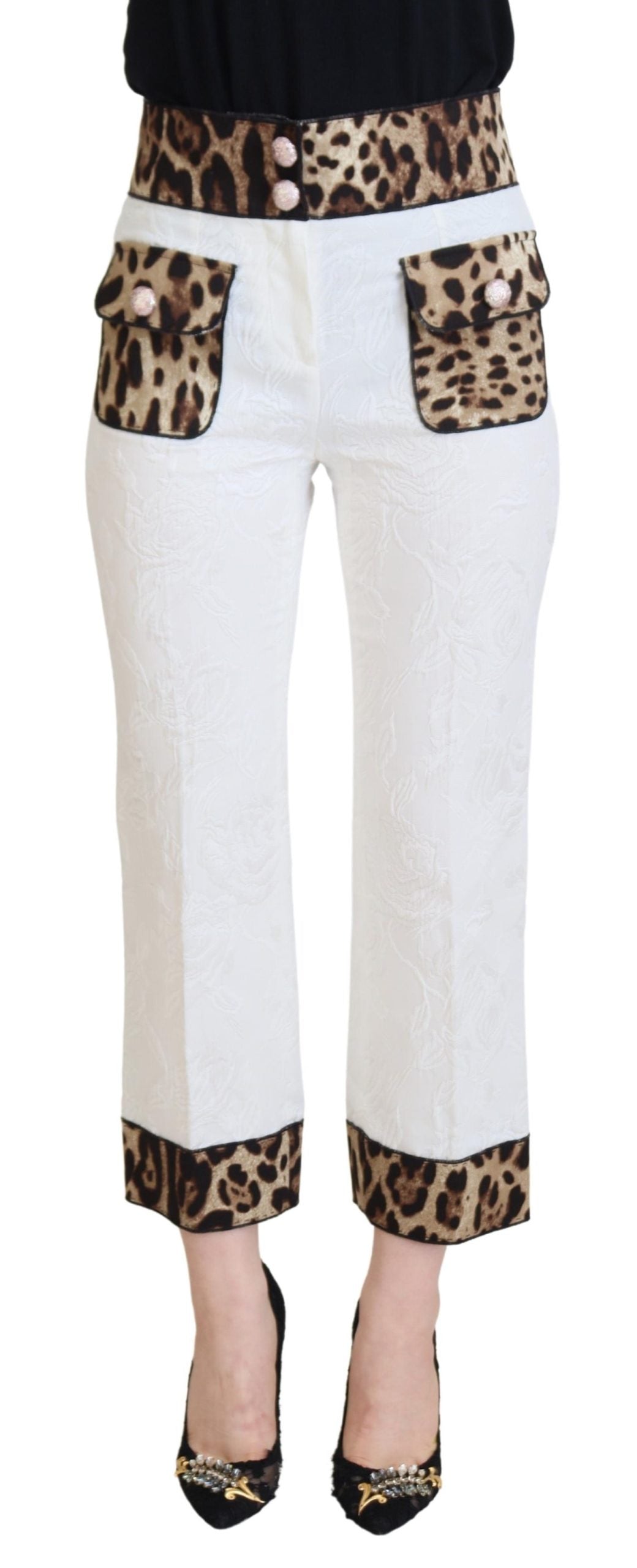 Pantalon Dolce & Gabbana imprimé léopard blanc