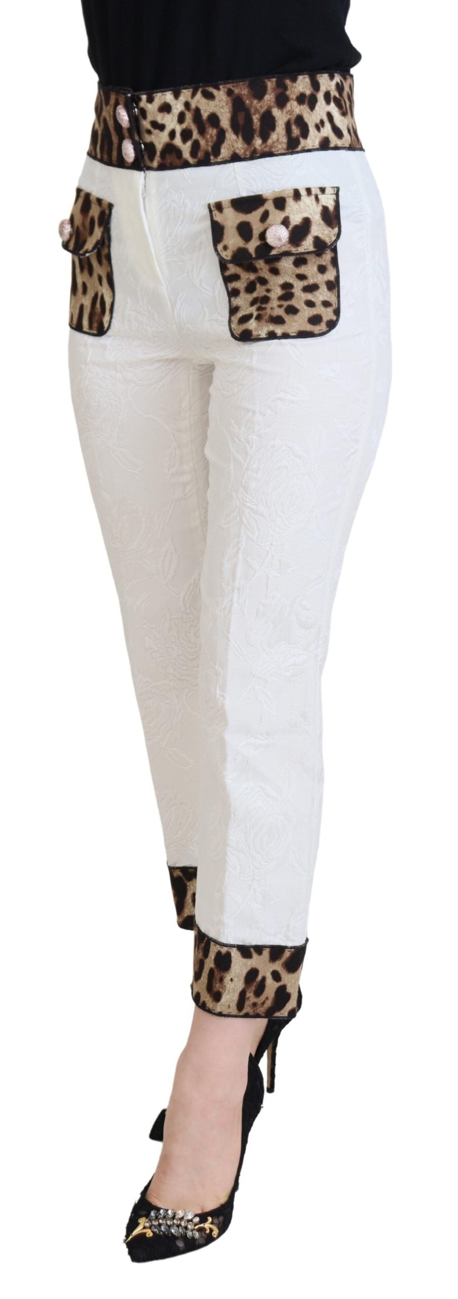 Pantalon Dolce & Gabbana imprimé léopard blanc