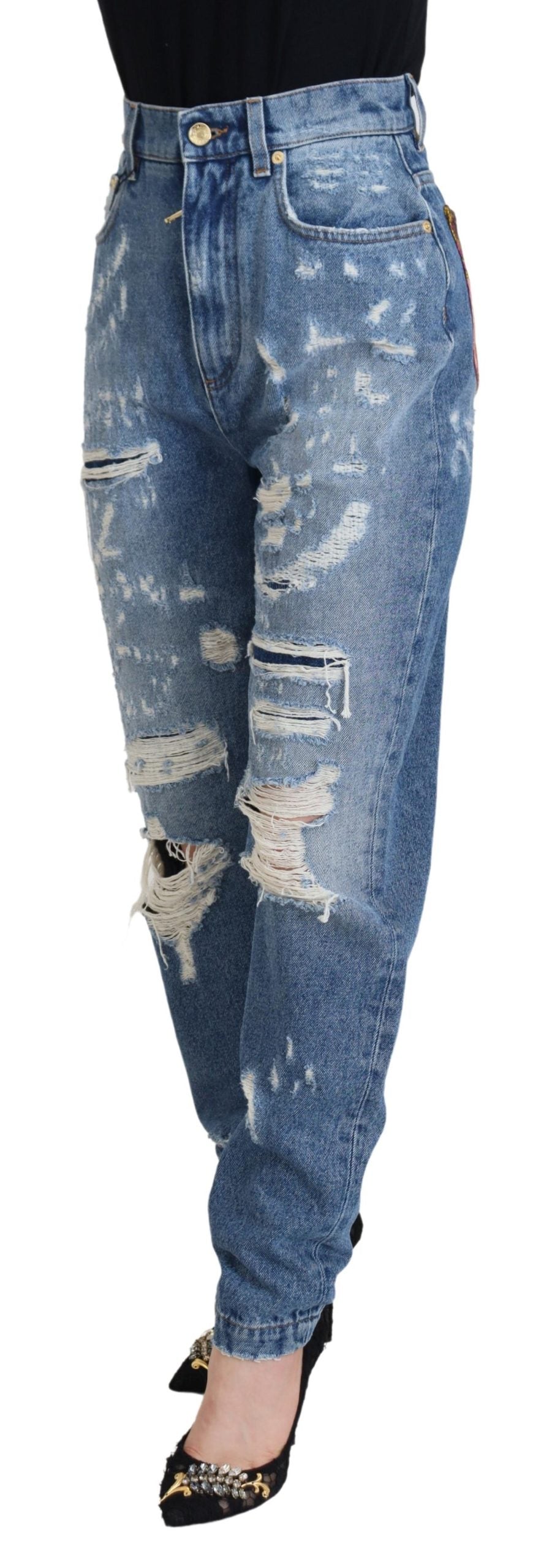 Pantalon Dolce & Gabbana tattered bleus