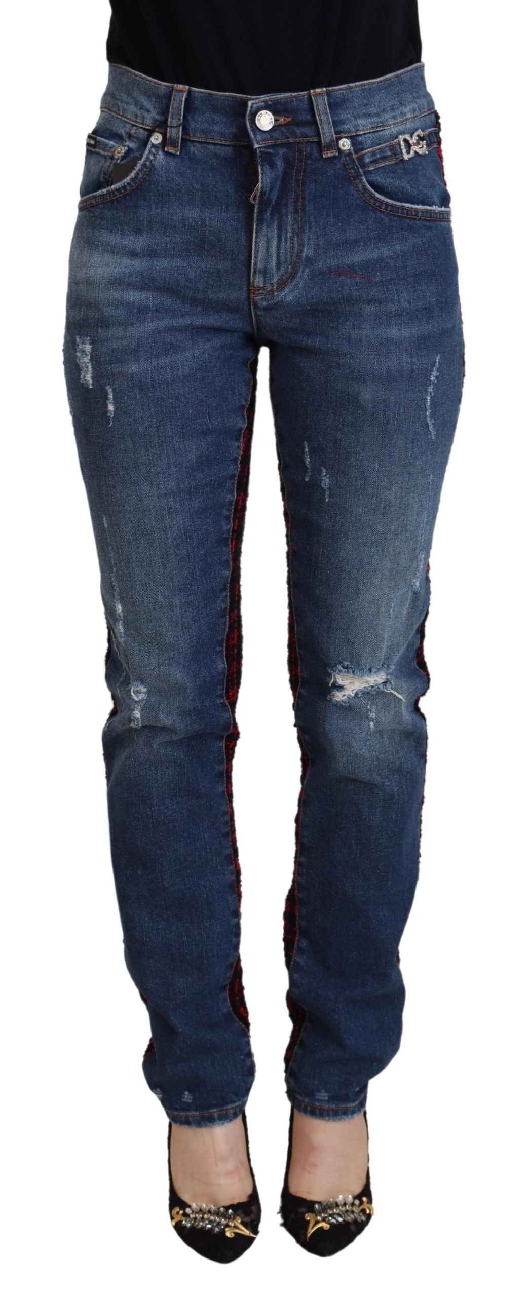 Jeans Dolce & Gabbana checkés bleus