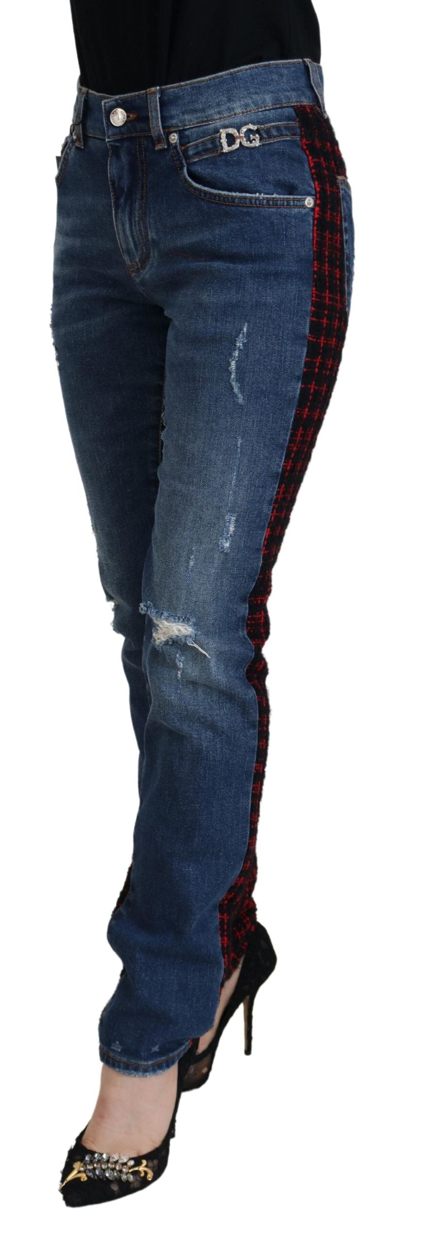 Jeans Dolce & Gabbana checkés bleus