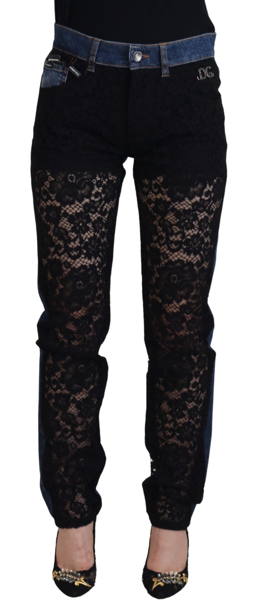 Jeans Dolce & Gabbana Floral noir