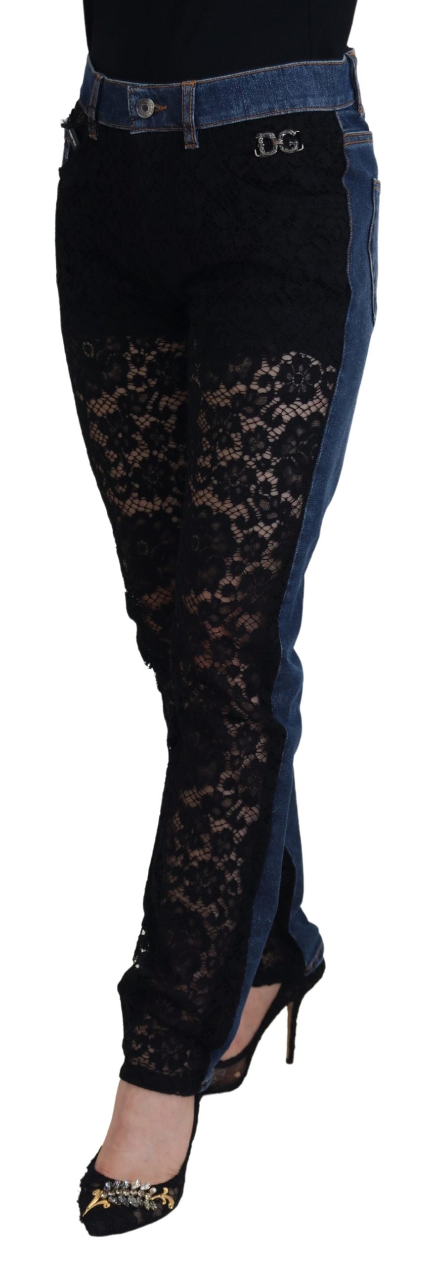 Jeans Dolce & Gabbana Floral noir