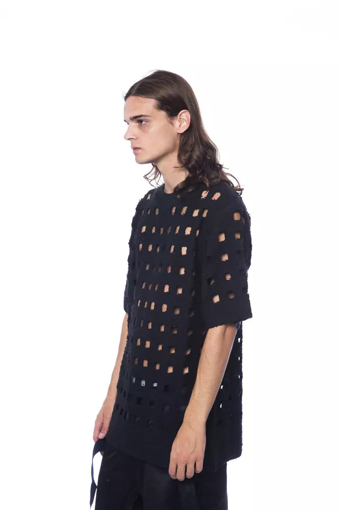 T-shirt Nicolo Tonetto perforé noir