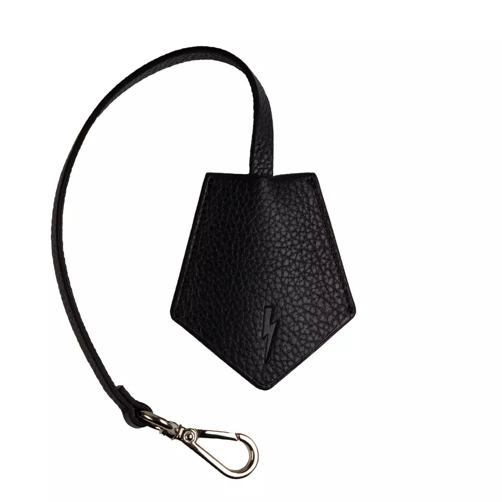 Porte-clés Neil Barrett en cuir noir