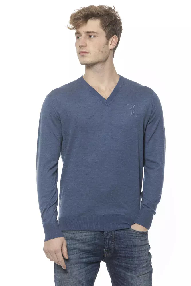Pull Billionaire Italian Couture V-Neck bleu
