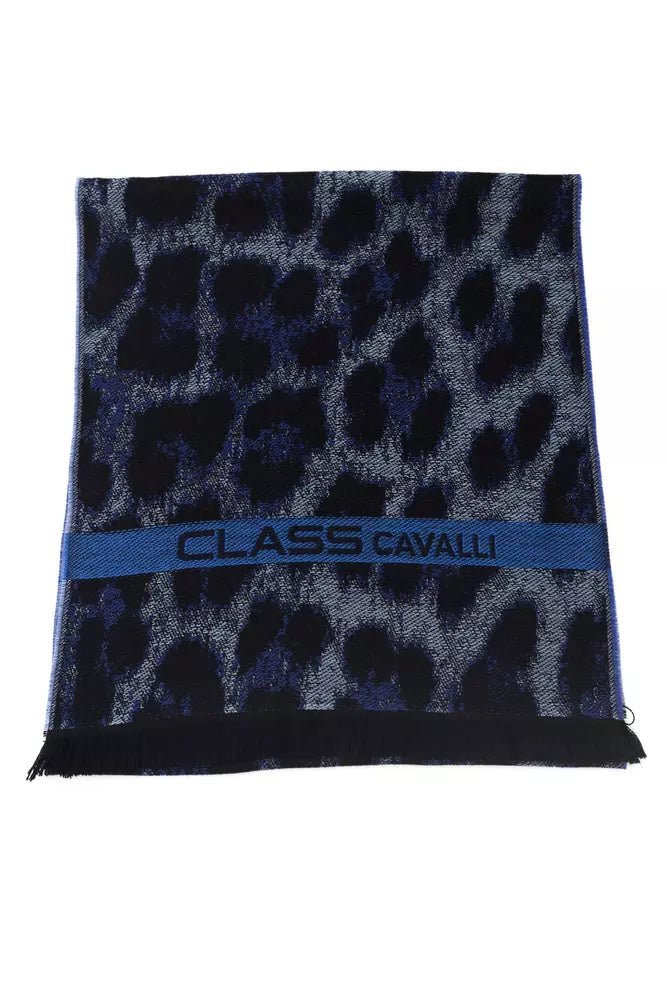 Écharpe Cavalli Class Animalier bleue