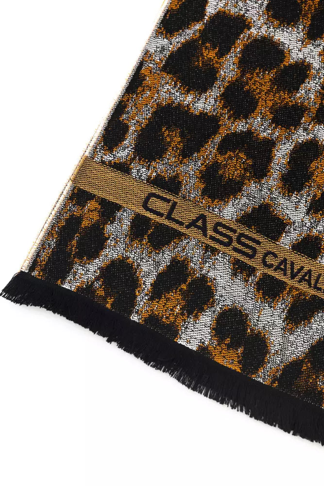 Écharpe Cavalli Class Animalier brune