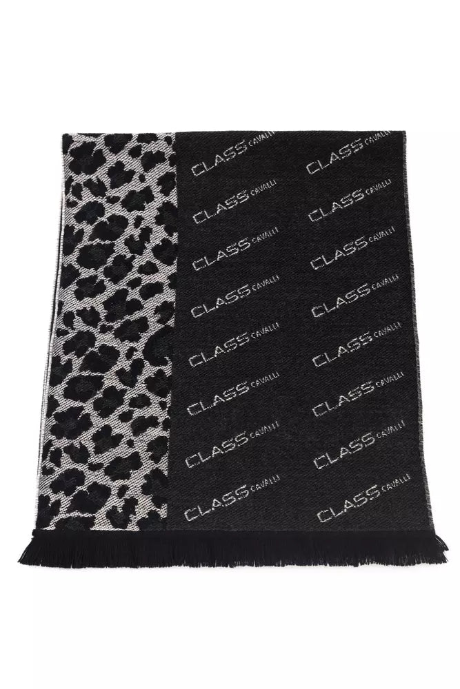 Écharpe Cavalli Class Animalier noire