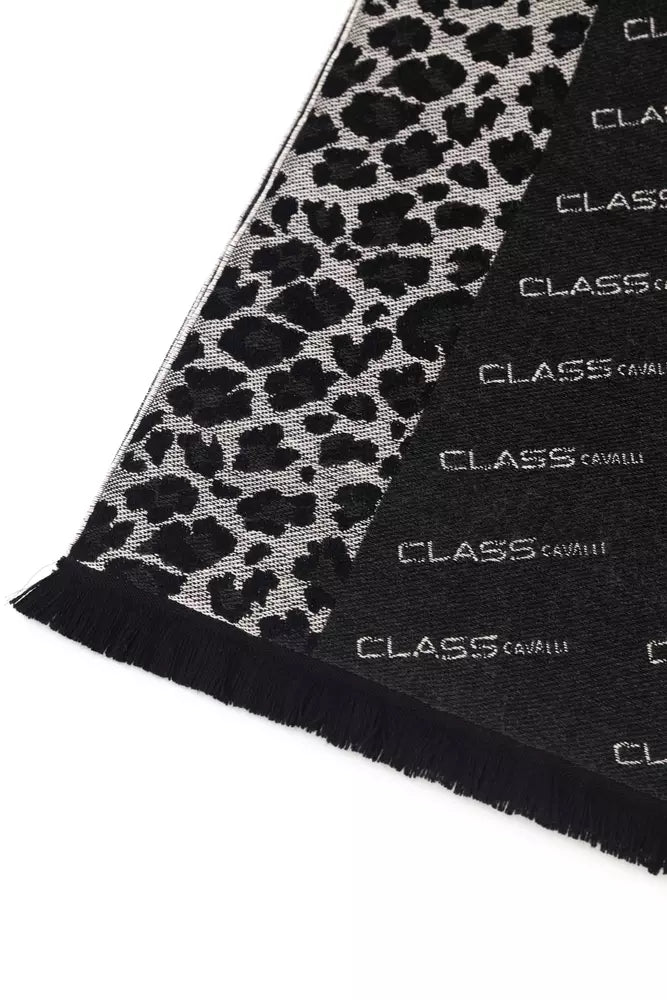 Écharpe Cavalli Class Animalier noire