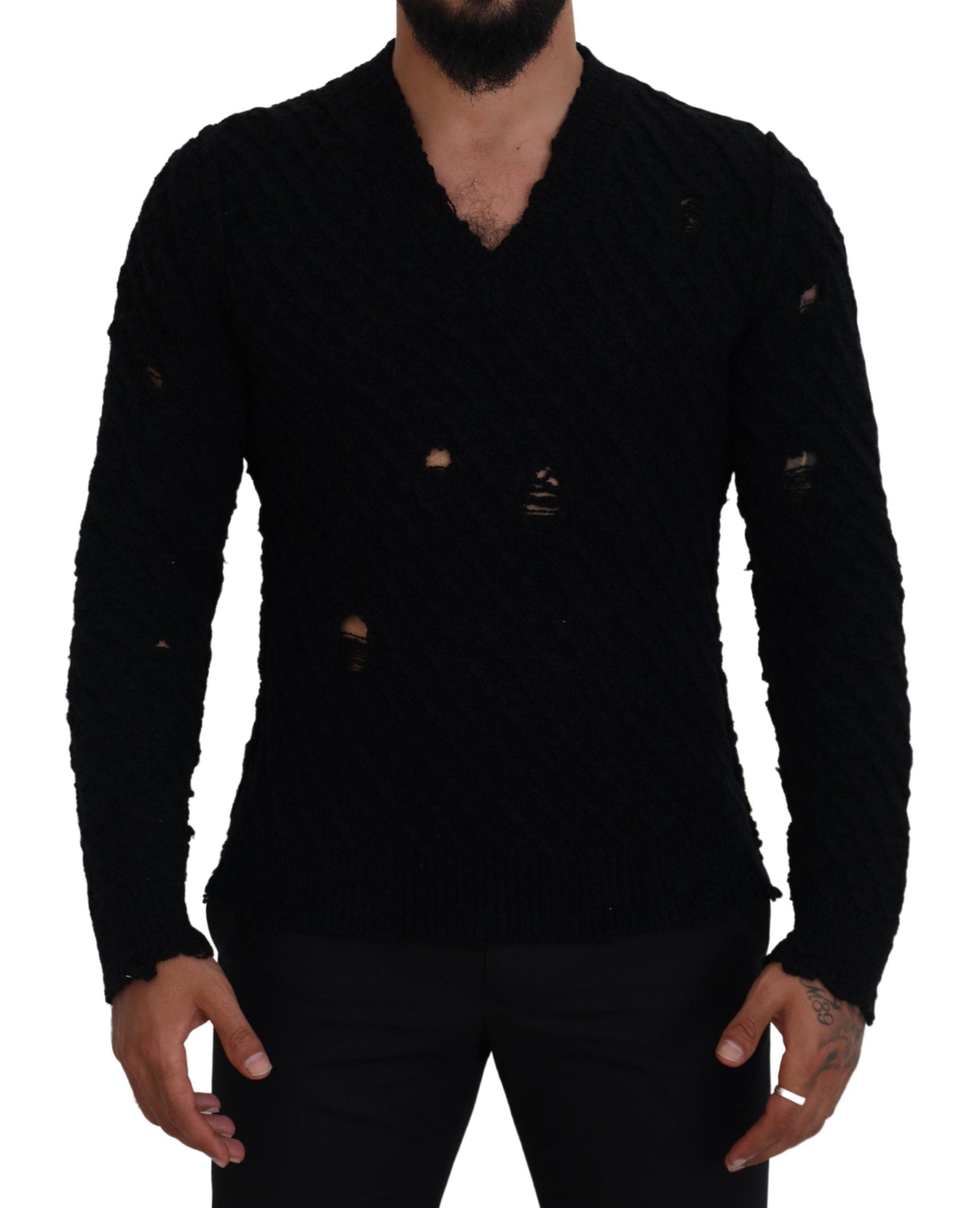 Pull DOLCE & GABBANA V-neck noir