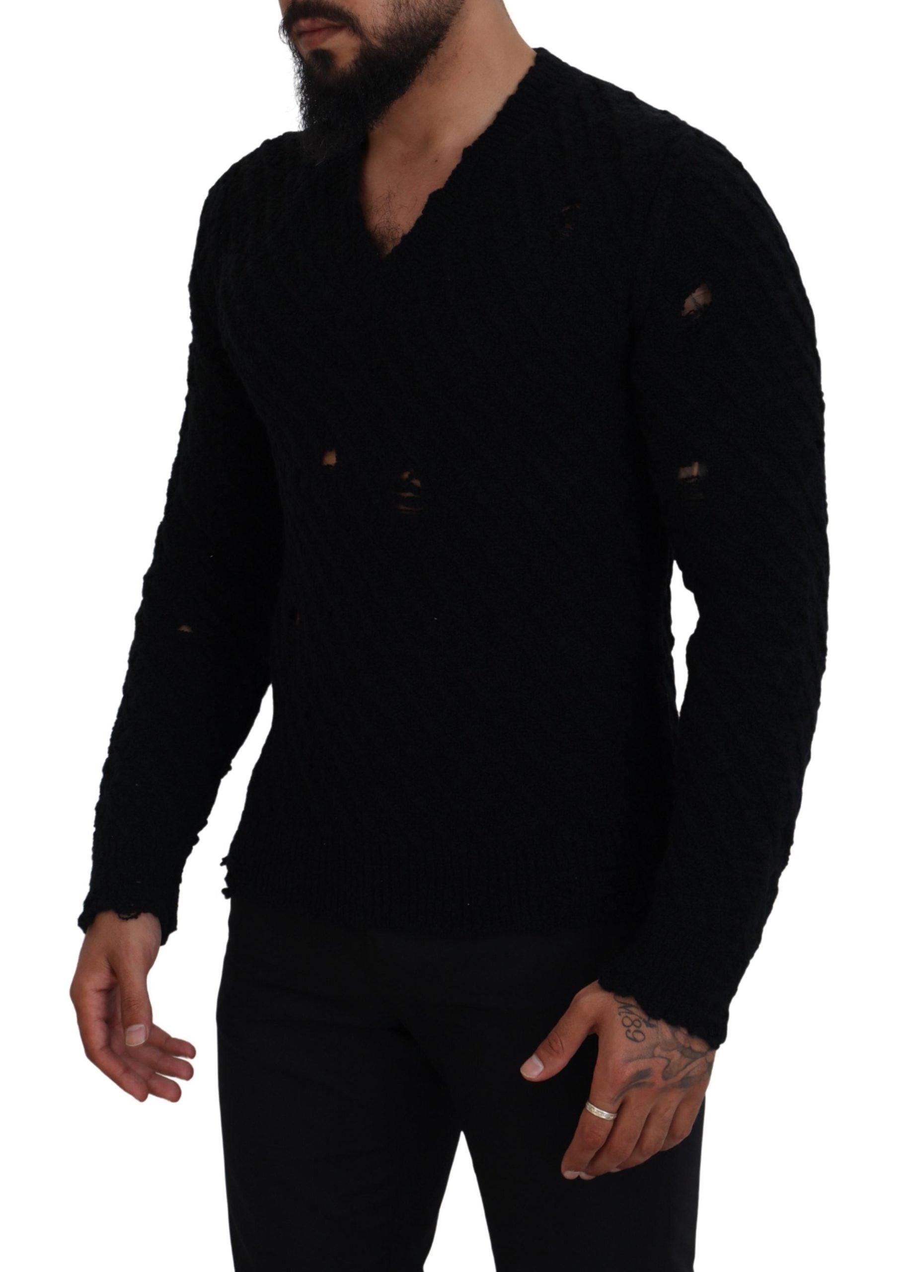 Pull DOLCE & GABBANA V-neck noir