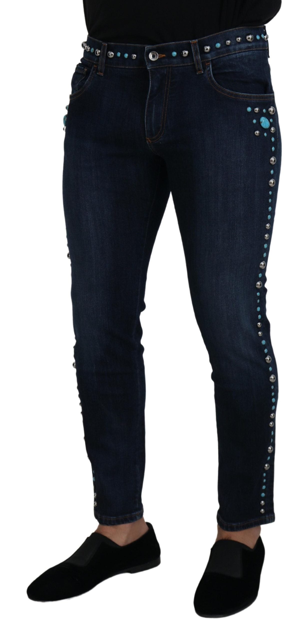 Jeans Dolce & Gabbana studdés bleus