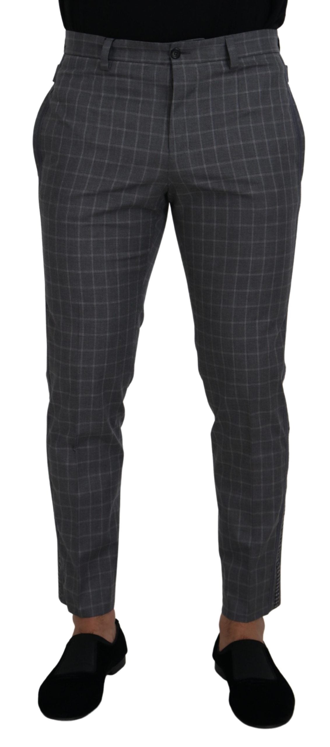 Pantalons Dolce & Gabbana checkés gris
