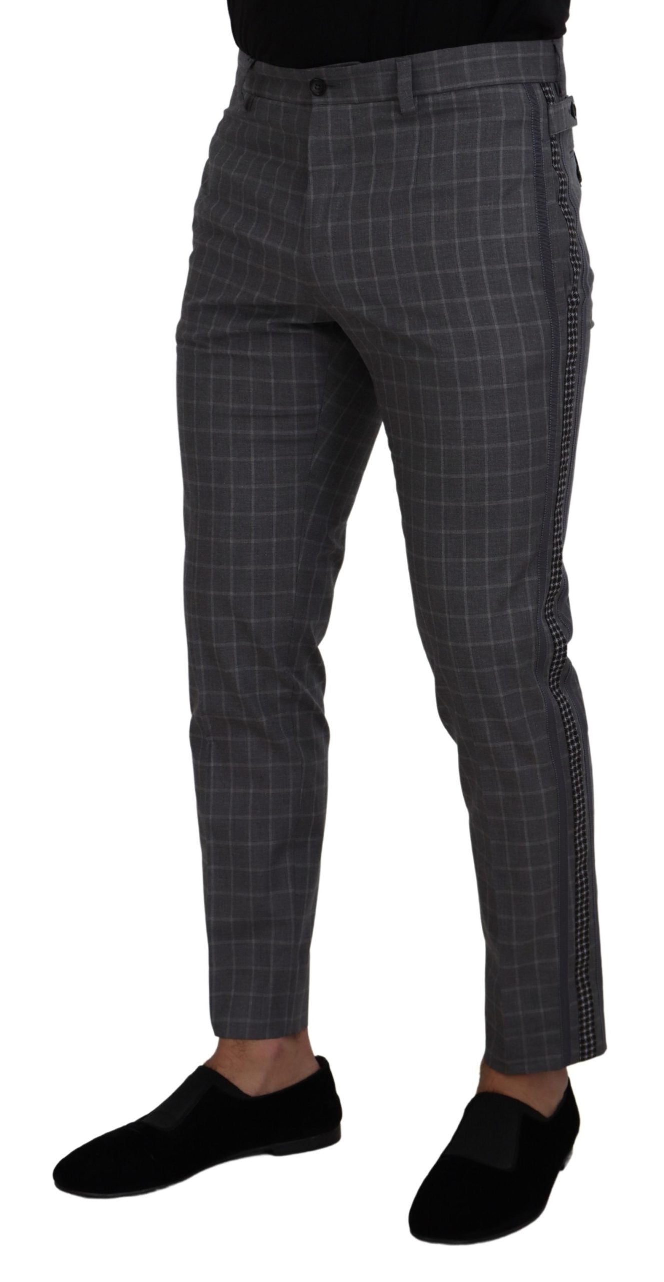 Pantalons Dolce & Gabbana checkés gris
