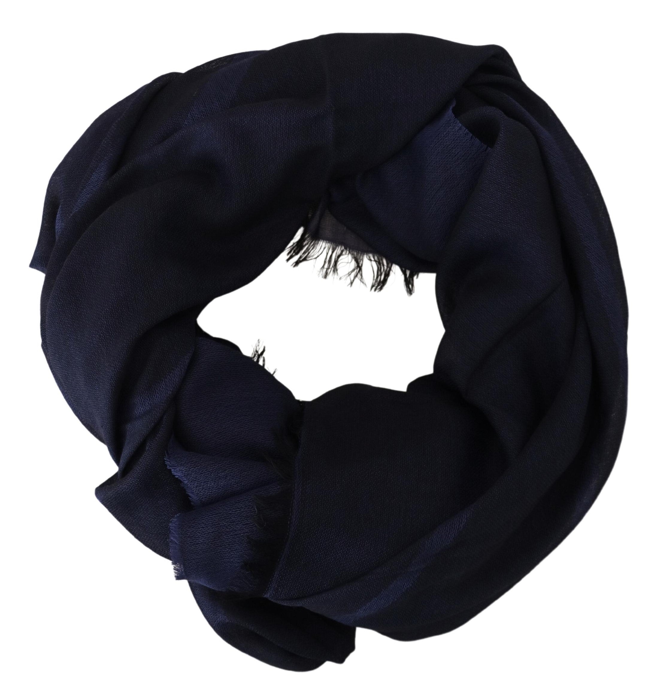 Écharpe GF Ferre Fringes bleu foncé