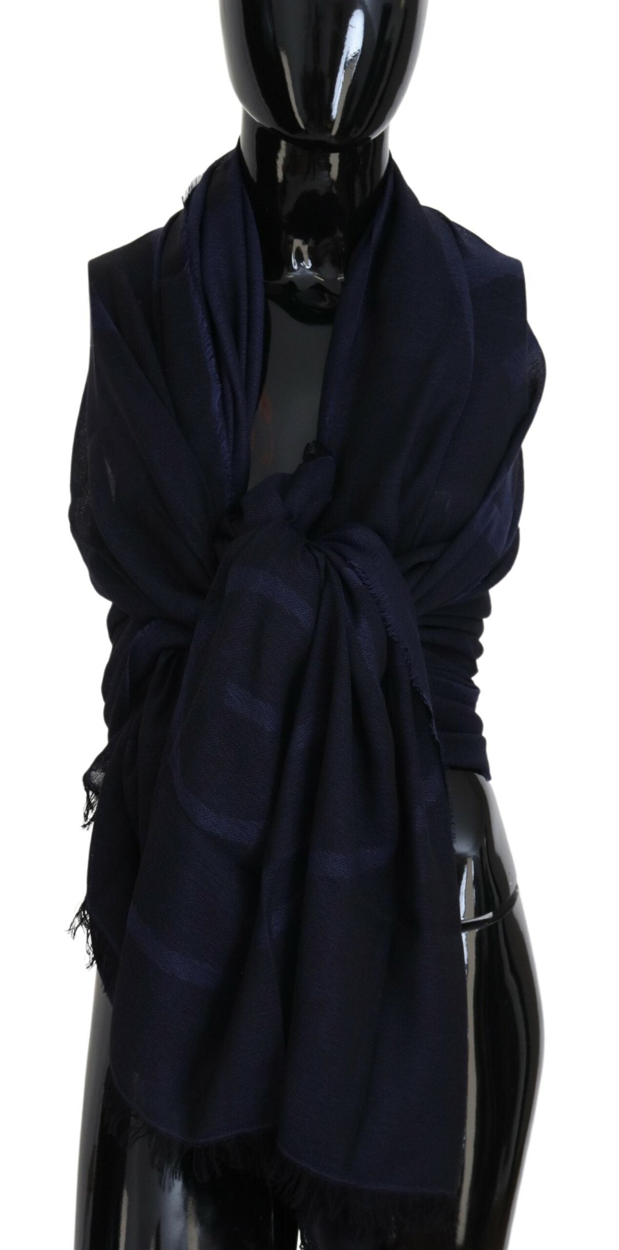 Écharpe GF Ferre Fringes bleu foncé