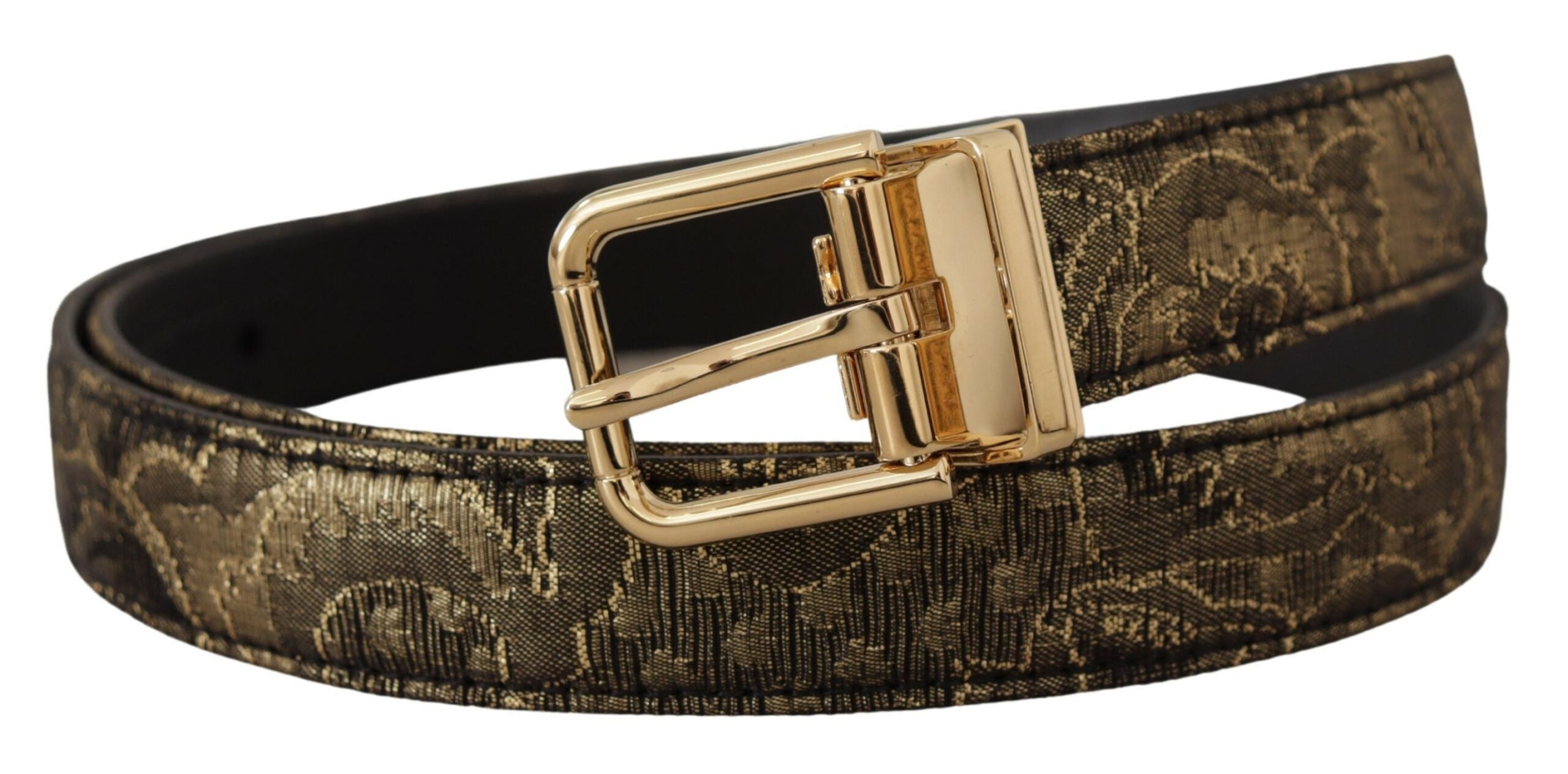 Ceinture Dolce & Gabbana en cuir noire et dorée