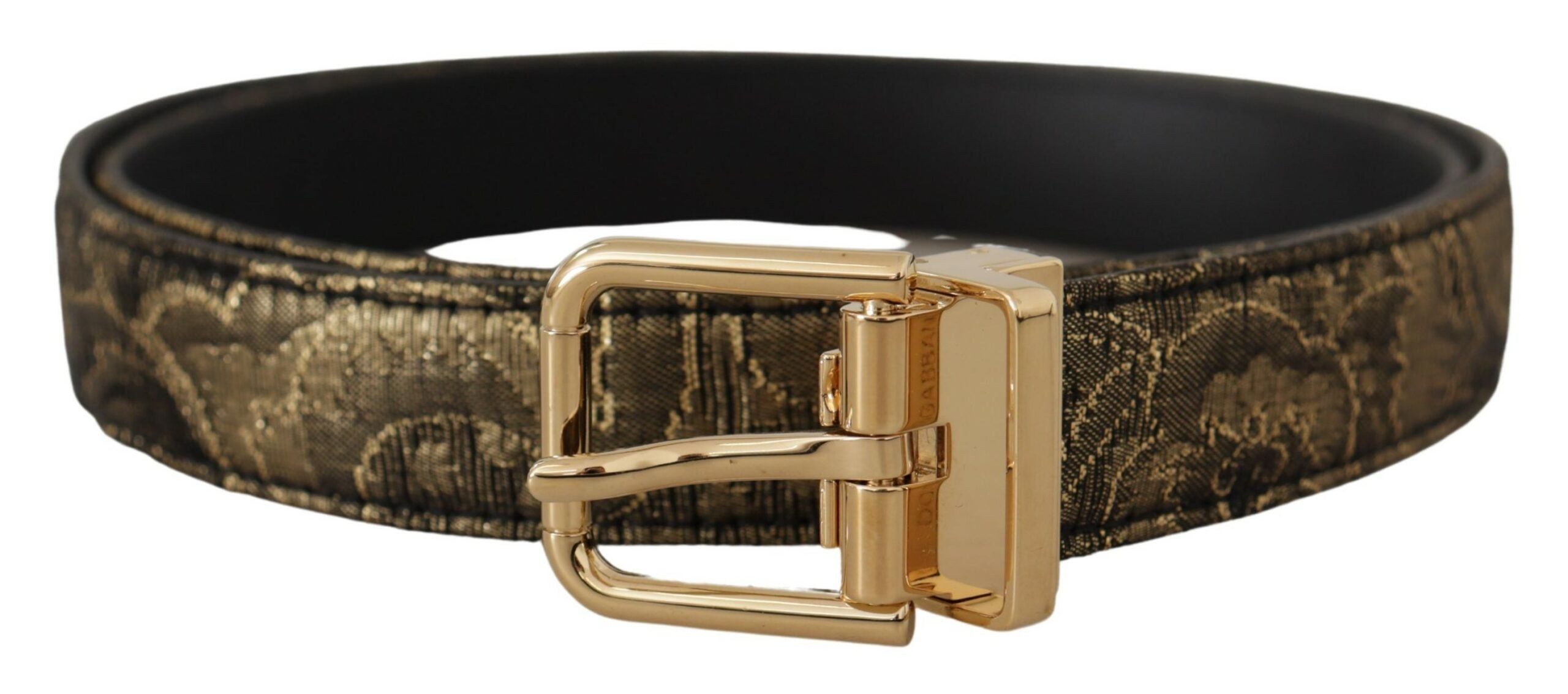 Ceinture Dolce & Gabbana en cuir noire et dorée
