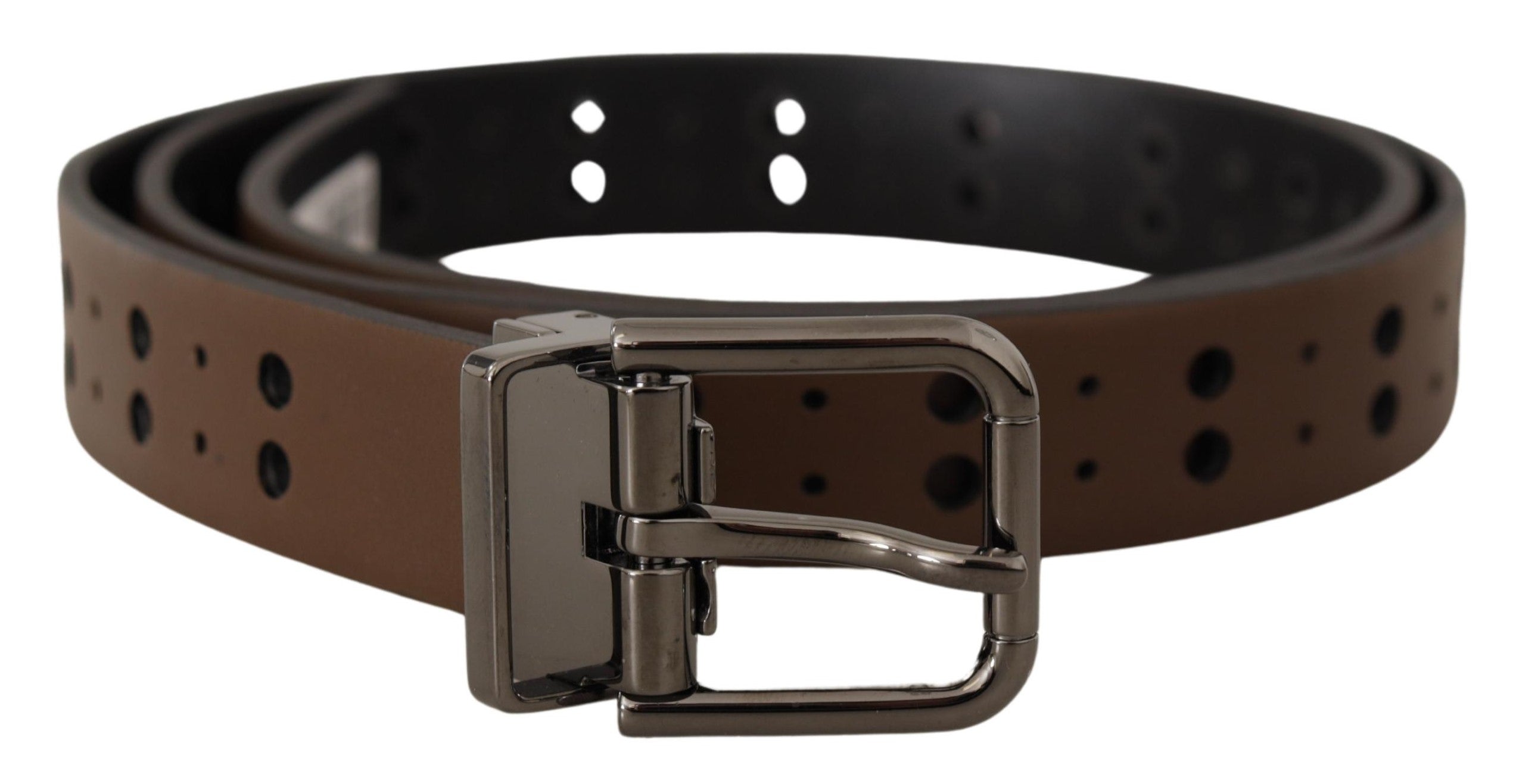 Ceinture Dolce & Gabbana en cuir marron foncé