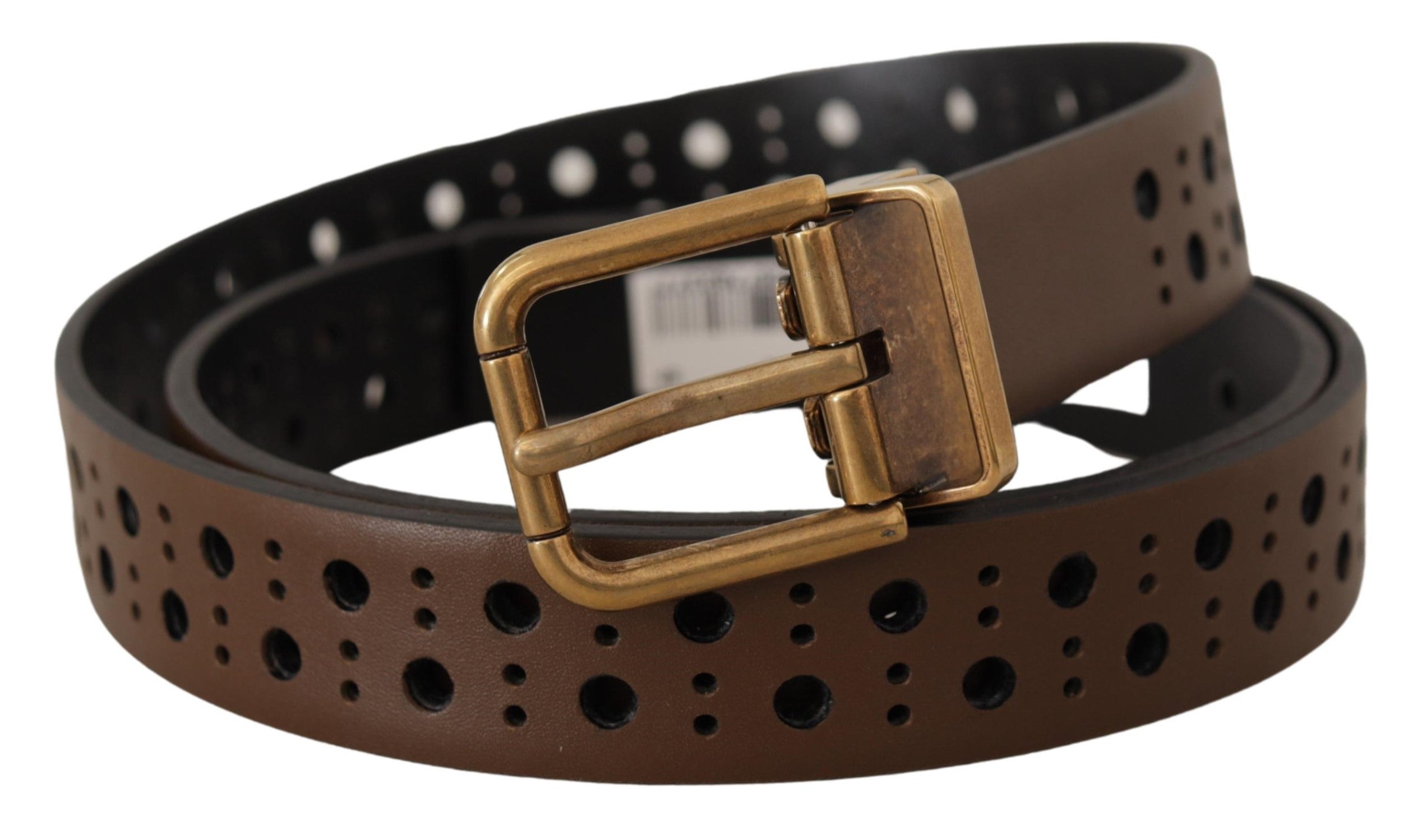 Ceinture Dolce & Gabbana perforée marron