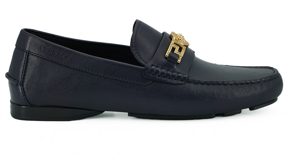 Mocassins Versace navy bleu