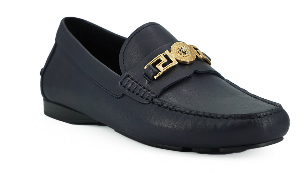 Mocassins Versace navy bleu