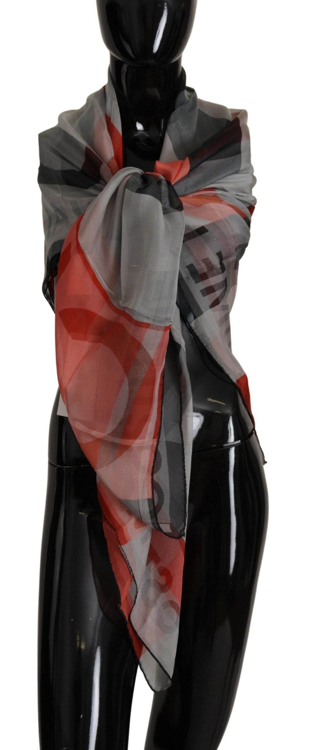 Foulard C’n’c Costume National gris rouge