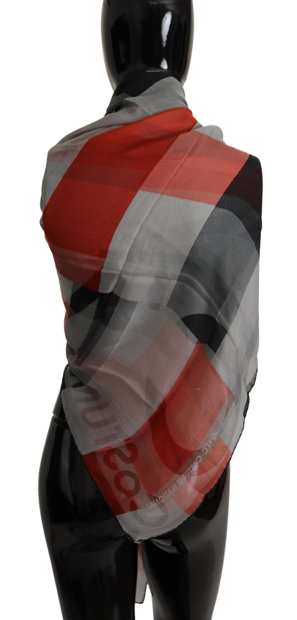 Foulard C’n’c Costume National gris rouge